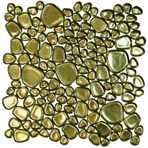 Мозаика керамическая однотонная Giaretta Морские камешки Gold
