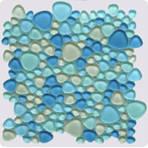 Мозаика стеклянная однотонная Giaretta Морские камешки PGX-41, на сетке