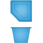 Купель из стеклопластика Fiber Pools Даймонд 2,15х2,15 м глубина 1,65 м, цвет Storm (темно-синий)